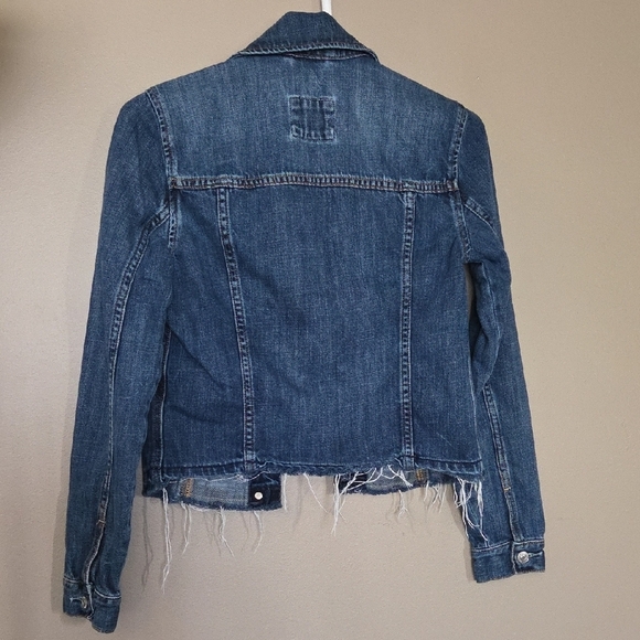 Abercrombie & Fitch Blue Button Jean Jacket Cropped Classic Size XS - Picture 4 of 4